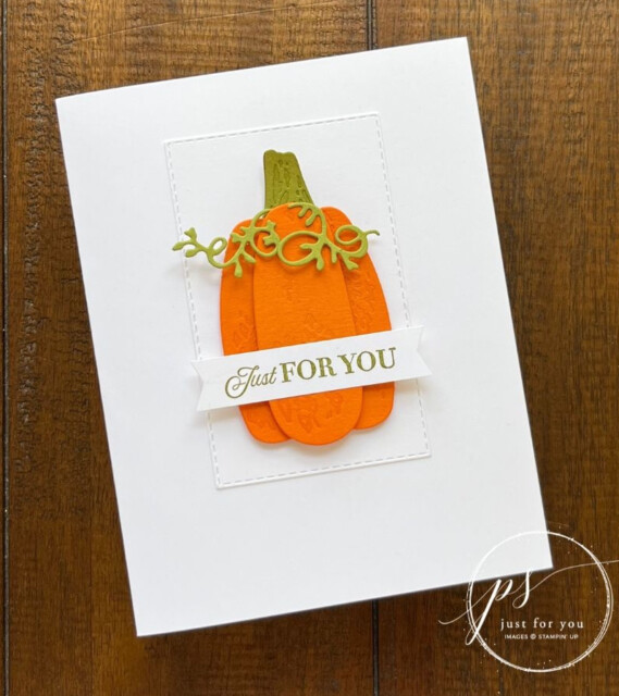 Simple fall card featuring Rustic Pumpkin Dies by Stampin' Up